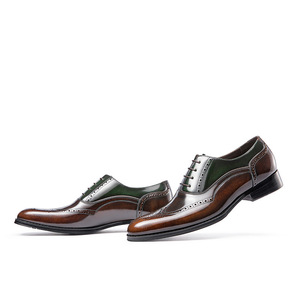 Giày Nam tùy chỉnh thủ công-Giày da đã phá vỡ theo phong cách mới thời trang pha trộn màu chất lượng cao giá xuất xưởng - Product Image 1