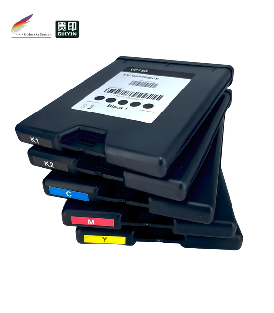 Compatible Ink Cartridge for Memjet VIPColor VP660 VP750 Label Printer - 250ML K C M Y - Enhanced Water-Resistant Dye Ink