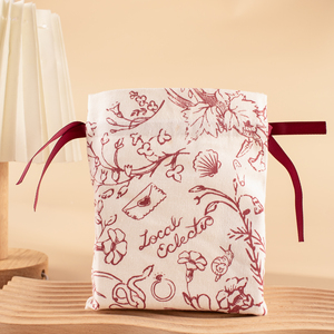 Eco-Friendly Fashion Custom Logo <b>Printed</b> Patterned Fabric Craft Cotton <b>Canvas</b> Pouch - Product Image 6