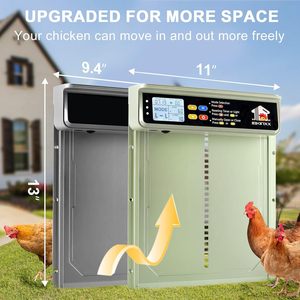 Automatic Farm Chicken Door Solar Powered 4 Auto Modes Light Sensor Timer Remote Control Anti Pinch Safety USB Backup - Product Image 2