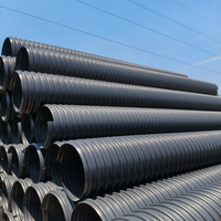 Tuyau ondulé léger et flexible en PEHD (PE80, PE100) renforcé par ceinture en acier, DN300-DN3000, SN8, SN16, composite acier-plastique pour eaux usées