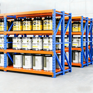 מדפי מתכת מתכווננים למחסן, מדפי פלדה נערמים, מדפי מתכת כבדים 200 ק\"ג 300 ק\"ג 500 ק\"ג, מתקן אחסון פלדה נערם למחסן - Product Image 2