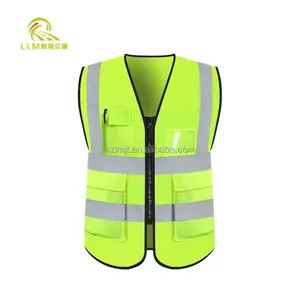 Reflective Vest Night Hi Vis Yellow Security Work Safety Clothing Workwear Traffic Construction Engineer Jacket Reflective Vest