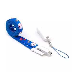 Nylon Braided 3 in 1 USB Type-C Lanyard Phone <b>Charging</b> <b>Cable</b> with Custom Logo-Portable Strap - Product Image 2