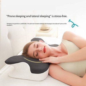 Almohada <span class=keywords><strong>cervical</strong></span> ortopédica terapéutica de espuma viscoelástica de rebote lento ergonómica personalizada, cojín de almohada de mariposa para dormir de lado - Product Image 2