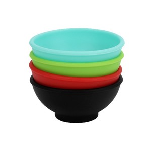 Juego de mini tazones de silicona, 4 piezas, redondos, de color sólido, aptos para microondas, para viaje, plato para salsa de soja - Product Image 5