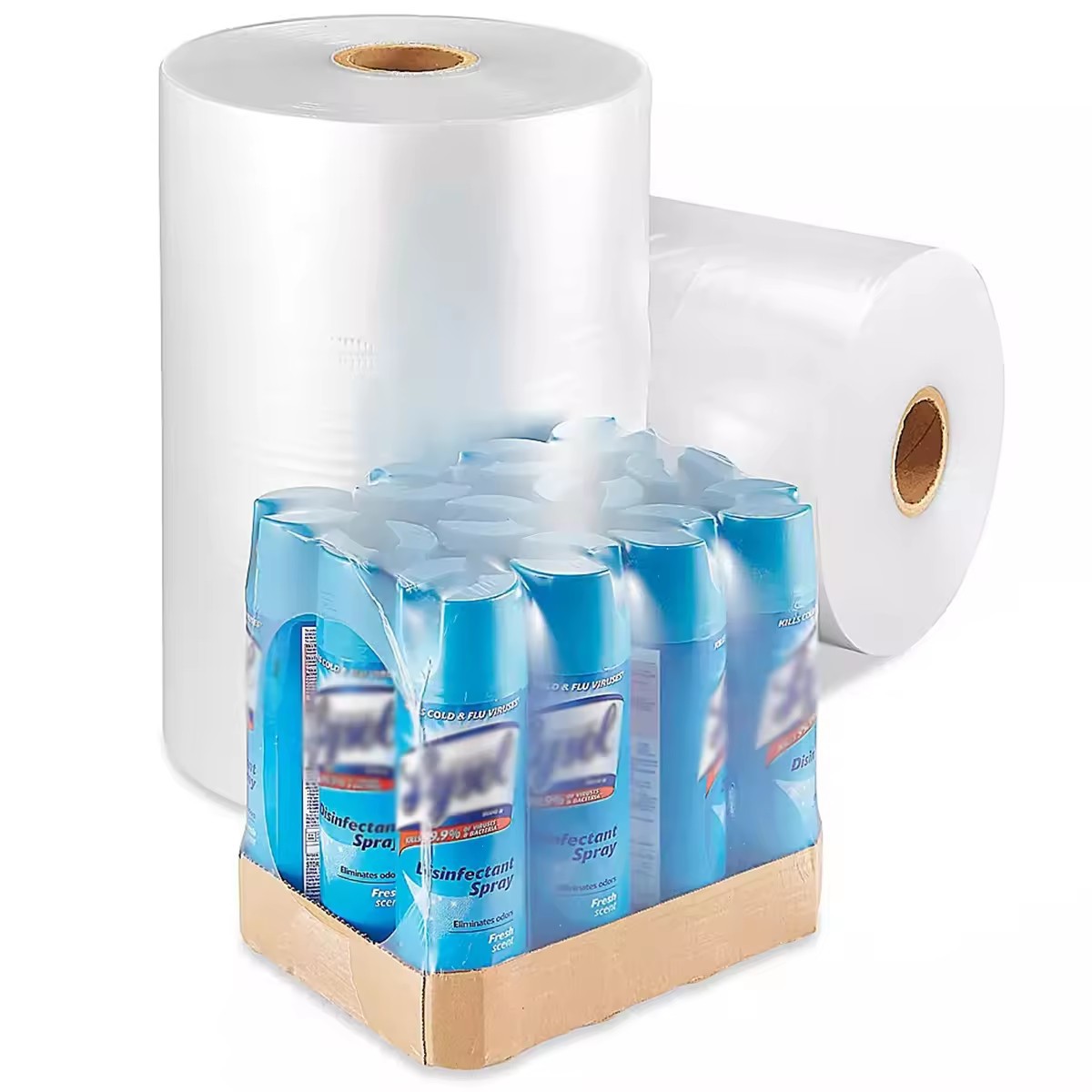 Factory Wholesale 65 Microns LDPE Shrink Wrap for Drinking Water Bottles PE Heat Shrinkable Film for Tea Beverages