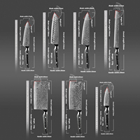 Grandsharp Kitchen Damascus Messen 67 Lagen AUS10 Damascus Staal Koksmes Broodmes Santoku Mes Zwarte Carbon Fiber Handvat