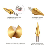 Jeu de 6 poinçons à plaques en acier avec revêtement en titane, manche triangulaire, en boîte d'aluminium, Jiaopan, garantie 1 an