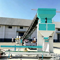 Máquina de llenado semiautomática de 25kg y 50kg para harina y almidón de grado alimenticio, línea de envasado de grano para alimento animal en bolsas de papel