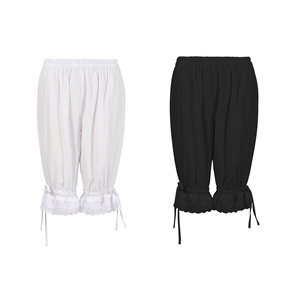 Jupon de sécurité pour <span class=keywords><strong>femme</strong></span>, style Lolita, médiéval, Renaissance, vintage, avec volants, ourlet en dentelle, nœud, coupe lanterne, forme citrouille, court, élastique et bouffant - Product Image 1
