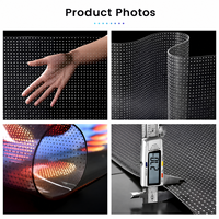 Film LED transparent flexible auto-adhésif, affichage personnalisé, taille HD 3D, mur vidéo pour vitrine de magasin, centre commercial