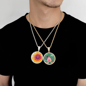 Colgante de Moissanita Circular con Incrustaciones de Diamantes, Plata de Ley 925, VVS, Grabado Personalizado, Certificado GRA, Estilo Hip Hop - Product Image 1