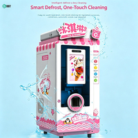 Distributeur automatique de crème glacée intelligent, entièrement automatique, robotisé, multi-saveurs, personnalisable pour les lieux publics