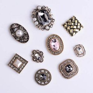 Vintage Metal Cristal Rhinestone Botón Encantos Accesorios DIY Fabricación de joyas - Product Image 1