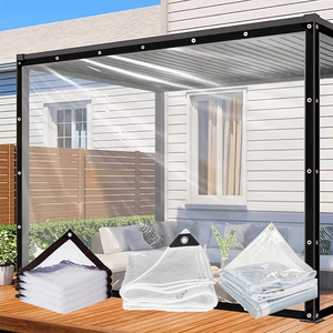 Anti Aging Crystal Clear Tarp Clear Waterproof <strong>Tarpaulin</strong> <strong>for</strong> <strong>Pergola</strong> Cover Weather Resistant Tear Resistant Easy to Store - Product Image 5