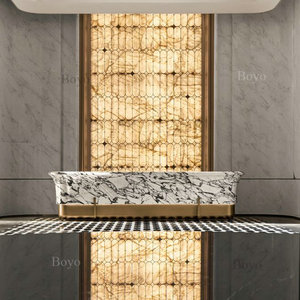 Panneau mural en marbre orange rétroéclairé, dalles de pierre Lumi Stone, dalles de marbre Lumistone, <span class=keywords><strong>dalle</strong></span> d'onyx, mur en onyx - Product Image 6