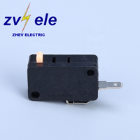 Interrupteur poussoir ouvert normal KW7-0 noir avec micro bouton 2 broches