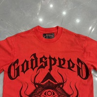 Merek Streetwear Lintas Negara Goodspeed Kaos Katun Murni Gaya Amerika Vintage Distressed Washed-print Benang Ganda
