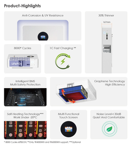 Sistema de Almacenamiento de Energía con Batería Lifepo4 LFP de 5kwh 10kwh 25kwh 24v 48v 200ah 100ah 51.2v - Product Image 3