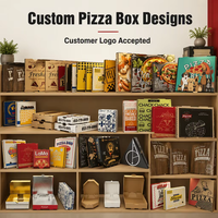 Boîtes à pizza personnalisées 12 "X 12" X 2 " , 14" 16 "Paquet de 50 boîtes à pizza ondulées blanches sur brun