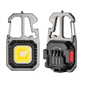 Mini linterna LED de bolsillo para trabajo, linterna para exteriores, lámpara de emergencia, Luz Portátil para acampar, llavero recargable COB brillante