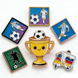 Insignias de Solapa Personalizadas de Metal y Aleación de Zinc para Fútbol, con Esmalte Suave y Duro - Product Image 1