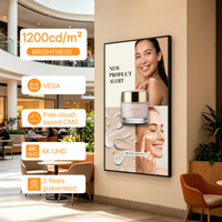 Écran d'affichage numérique LCD intérieur de 32 à 75 pouces, adapté à un usage commercial, avec une luminosité allant jusqu'à 1200 nits.