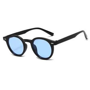 Gafas de sol Unisex Vintage con montura pequeña, protección UV transparente o roja para actividades al aire libre, gafas de moda para hombres y mujeres