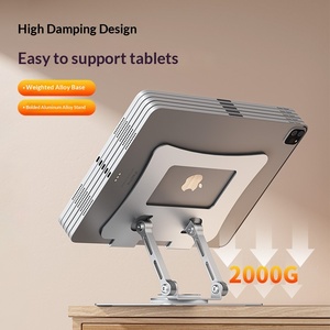 Soporte Plegable Giratorio de 360 Grados con Doble Eje y Gran Capacidad de Carga, Soporte de Escritorio de Acero al Carbono para Tablet, <span class=keywords><strong>iPad</strong></span>, Pintura y Juegos - Product Image 3