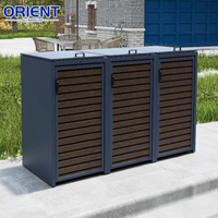 Poubelle extérieure Poubelle de jardin durable Armoires de recyclage Conteneur de déchets Rangement extérieur à roulettes