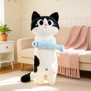 Almohada de Peluche Suave de Vaca, Gato o Siamesa, Relleno de Algodón PP, Unisex, para Niños, Confortable para Dormir, Respaldo, Decoración del Hogar, Premio para Máquina de Garras - Product Image 2