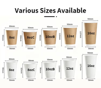 Vasos de Papel Desechables de Doble Pared para Café, Color Negro, con Estampado en Dorado y Plateado, Logotipo Personalizado, Vasos para Llevar con Tapa