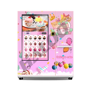 Cake Vending Machine With 49 Inch Touch Screen Coin Bill And Card Reader Design Your Logo On The Machine