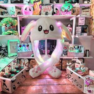 Festival Party Dress LED <b>Plush</b> Rabbit Hats Glowing Pikachu Ears Adult Children Funny Cute Stitch Moving Ears Cap Polyester - Product Image 5