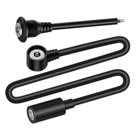 Cable de carga de CC de bajo voltaje con conector macho magnético redondo de 2 pines para montaje en panel y cable Pogo Pin