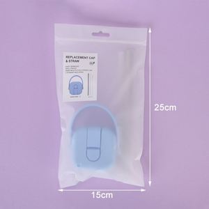 Bouchons de rechange isolants en plastique PP anti-fuite avec paille pour gobelet en acier inoxydable, multicolores - Product Image 4
