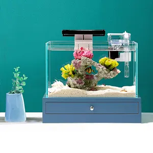 Nuovo arriva dimensioni personalizzate vari modelli acquario commerciale ad angolo retto piccolo acquario In vetro nel soggiorno