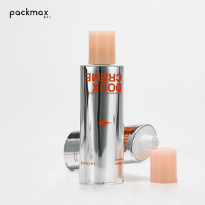 High-shine silver aluminum-<b>plastic</b> <b>tube</b> for facial cleanser — cosmetic refillable bottle packaging material - Product Image 5