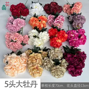 High Quality 5 Head Big Peony Commercial Beauty Chenjing Artificial Flower Home Decoration Props Silk Flower