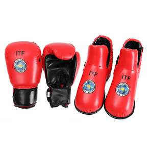 Ensemble d'équipement de protection Taekwondo ITF en cuir PU, tailles XS, S, M, L, unisexe, durable, pour entraînement, sparring et compétition - Product Image 1