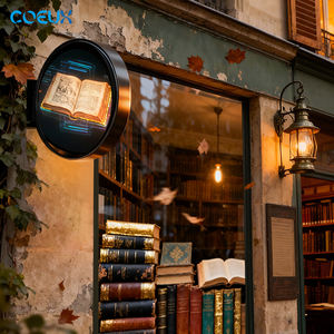 Boîte lumineuse holographique <span class=keywords><strong>3D</strong></span> publicitaire à faire soi-même, boîte lumineuse extérieure double face, boîte lumineuse circulaire en acrylique, panneau de signalisation thermoformé en usine - Product Image 1