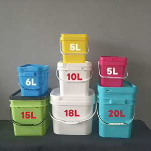 Food Grade PP <strong>20L</strong> Square Bucket-Eco-Friendly Recyclable Durable Airtight Sealed <strong>Container</strong> Customized Color for <strong>Water</strong> Pet Food - Product Image 4