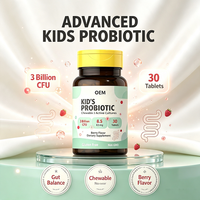 Complément Alimentaire Probiotique Complexe à Croquer Marque Blanche OEM, 30 Comprimés, 3 Milliards UFC, Saveur Baies