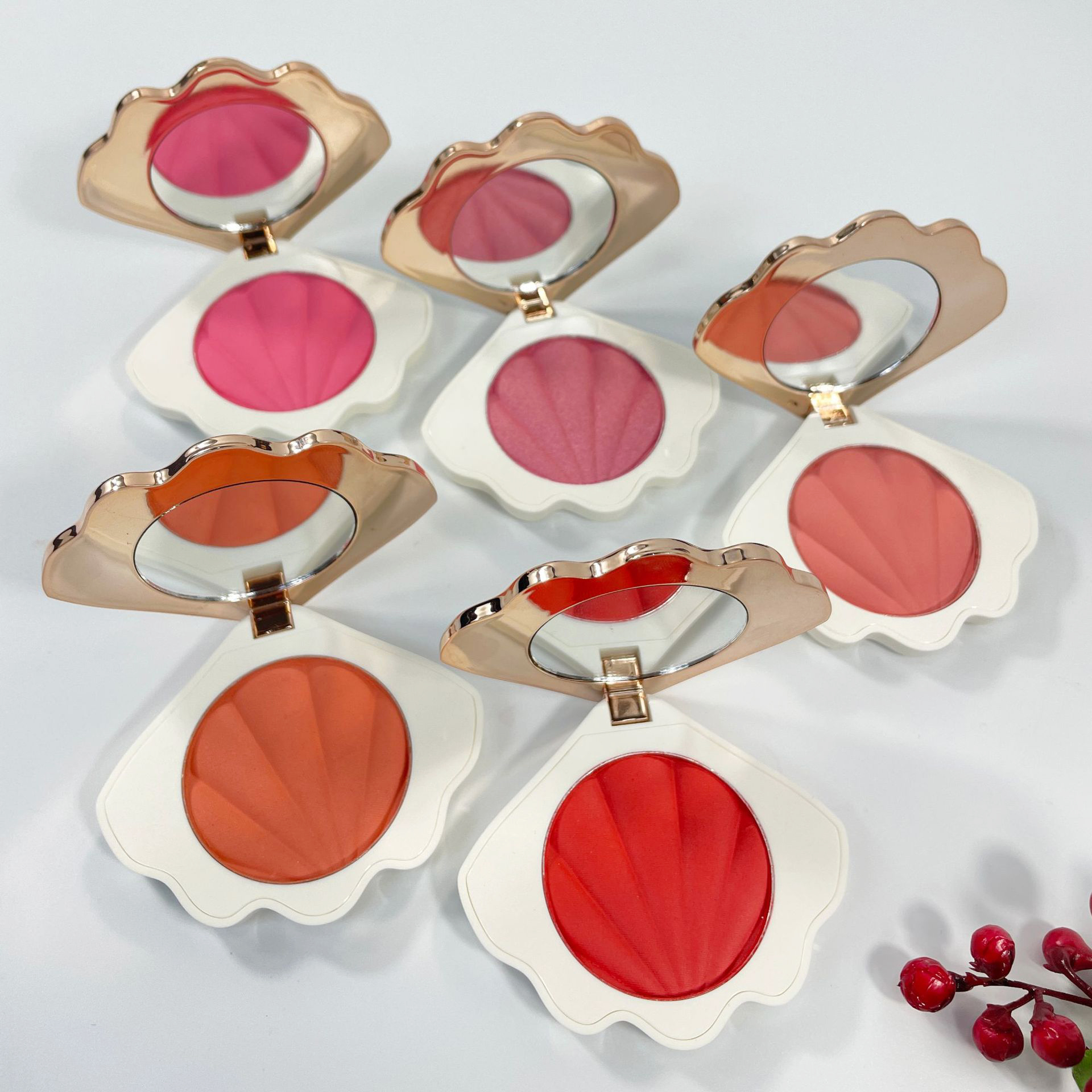 Lilywild Seashell, уникальный Лидер продаж, пигмент, милые веганские румяна, макияж, индивидуальный логотип, индивидуальная этикетка, пудра, палитра румян