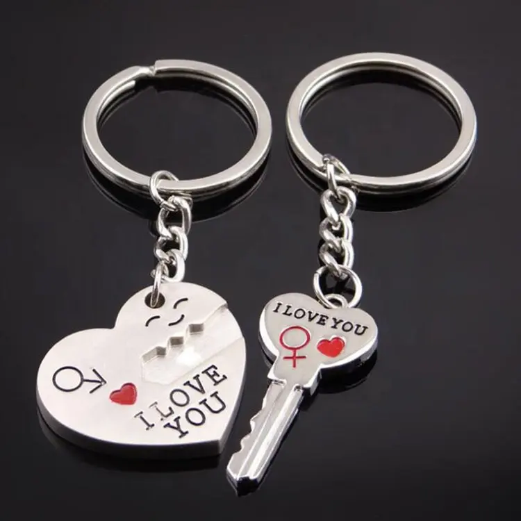 Custom Heart Shaped Metal Name Keychain