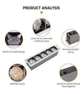 Modern 600*600MM Recessed LED <strong>Grille</strong> <strong>Light</strong> Square Aluminum Panel Fixture with 3*20W 4*20W <strong>T8</strong> LED Lamp for Warehouse Lighting - Product Image 2