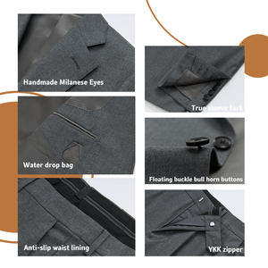 621 100% Len Người Đàn Ông Mới Của Kinh Doanh Màu Xám Nửa Vải Người Đàn Ông Của Phù Hợp Với Ăn Mặc Phù Hợp Với Cho Nam Giới - Product Image 6