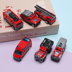 Ensemble de course de modèles de véhicules de chantier et de pompiers en métal coulissant, très vendu à l'international, échelle 1:64, pour enfants de 4 à 6 ans, avec boîte de présentation - Product Image 5