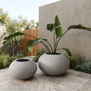 Jardinière minimaliste en fibre de verre, pot de fleurs décoratif moderne, léger, pour balcon, patio, maison, bureau - Product Image 1